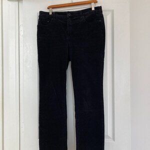 St Johns Bay Womens Corduroy Straight Leg Pants Black Size 12 EUC